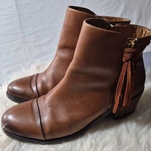 Pikolinos Brown Leather Ankle Boots with Tassel Zip Womens 39